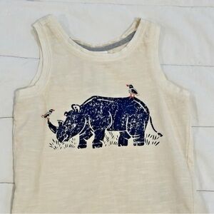Tommy Bahama Cream Tank with Navy Rhino & Bird Graphic